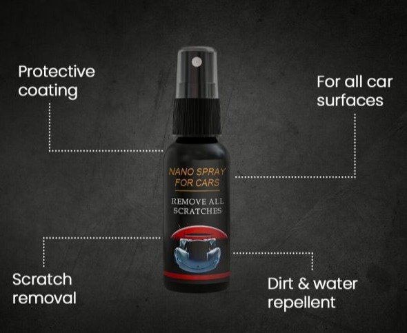 Overview of NuraFix Nano Car Spray benefits including scratch removal and protective coating